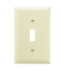 Pass & Seymour TP1-I Toggle Switch Wallplate, 1-Gang, Nylon, Ivory Pass & Seymour TP1-I