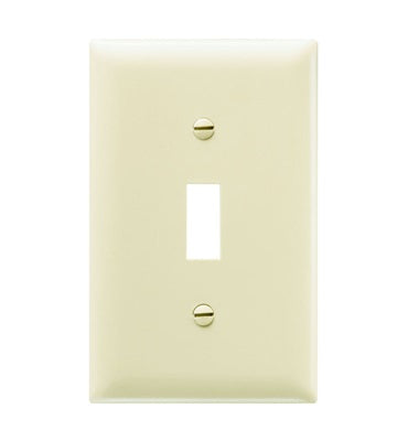 Pass & Seymour TP1-I Toggle Switch Wallplate, 1-Gang, Nylon, Ivory Pass & Seymour TP1-I