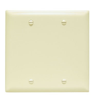 Pass & Seymour TP23-I Blank Wallplate, 2-Gang, Nylon, Ivory Pass & Seymour TP23-I