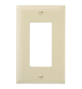 Pass & Seymour TP26-I Decora Wallplate, 1-Gang, Nylon, Ivory Pass & Seymour TP26-I