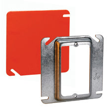 Cooper Crouse-Hinds TP496 4" Square Mud Ring, 2-Device, 1/4" Raised, Steel Cooper Crouse-Hinds TP496