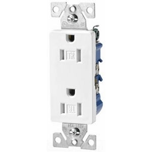 Eaton Wiring Devices TR1107W-BOX Decorator Duplex Receptacle, White Eaton Wiring Devices TR1107W-BOX