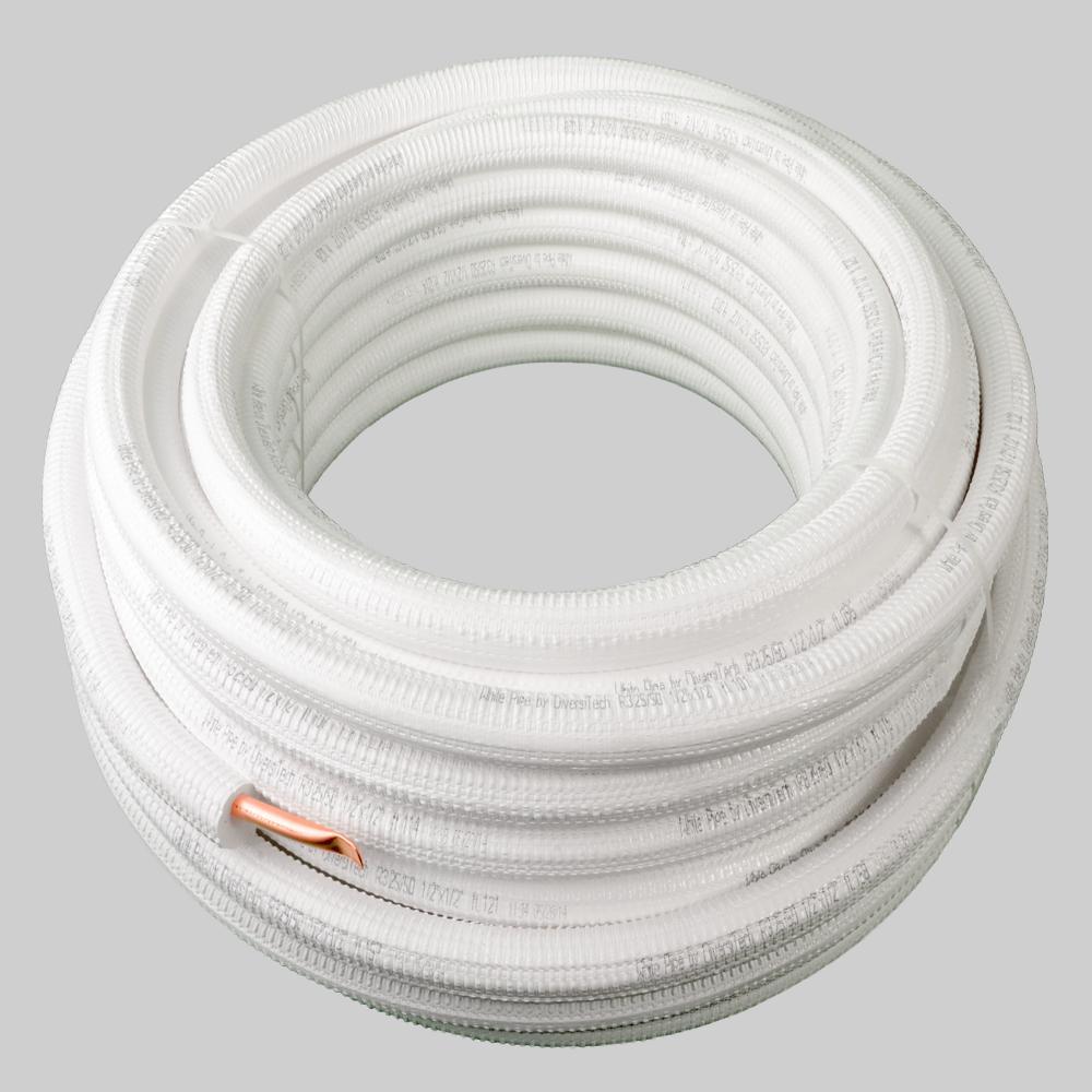 DiversiTech TWP1212-164 White Pipe Pre-Insulated Refrigerant Line Set DiversiTech TWP1212-164