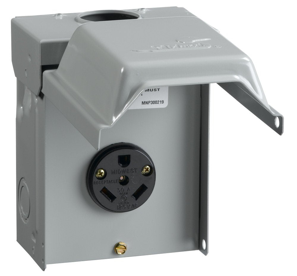 Midwest U013 Outdoor Power Outlet, Temporary, 30A, 1P, 120VAC, NEMA 3R Midwest U013