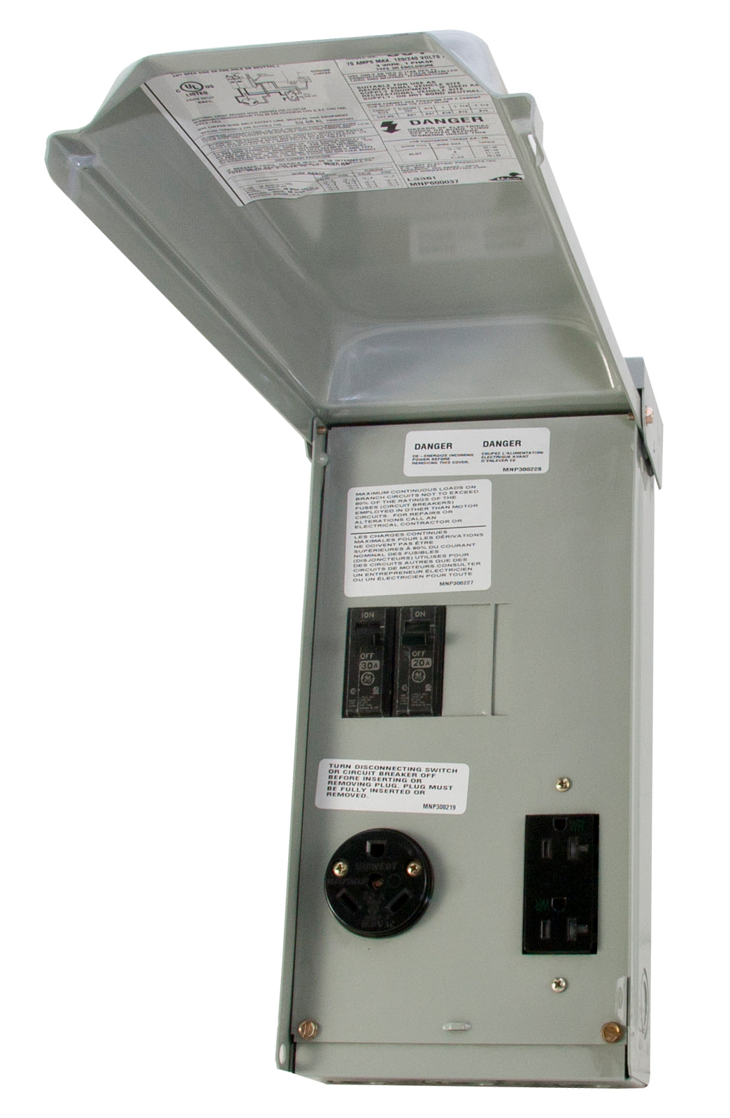 Midwest U041C 70A, 1P, 120/240V, Temporary Power Midwest U041C