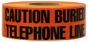 Dottie UT17D 3" x 1000' Orange "Buried Telephone Line Below" Underground Tape Dottie UT17D