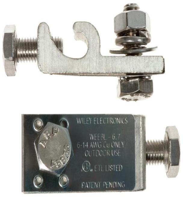 Wiley Electronics WEEBL-6.7 Lay-in Grounding Lug Wiley Electronics WEEBL-6.7