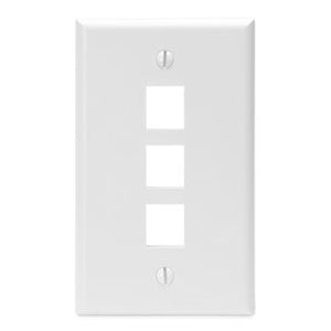 ON-Q WP3403-WH Wall Plate, 1-Gang, 3-Port, White ON-Q WP3403-WH