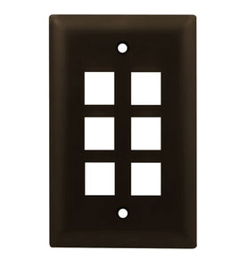 ON-Q WP3406-BR 1G WALL PLATE 6-PORT BR (M10) ON-Q WP3406-BR