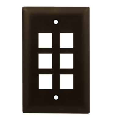 ON-Q WP3406-BR 1G WALL PLATE 6-PORT BR (M10) ON-Q WP3406-BR