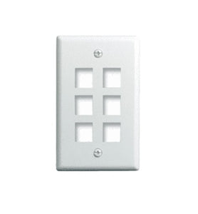 ON-Q WP3406-WH Wall Plate, 1 Gang, (6) PORT, White ON-Q WP3406-WH