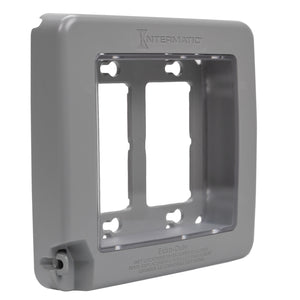 Intermatic WP7200G Weatherproof Cover, 2-Gang, Vertical/Horizontal, Gray Intermatic WP7200G