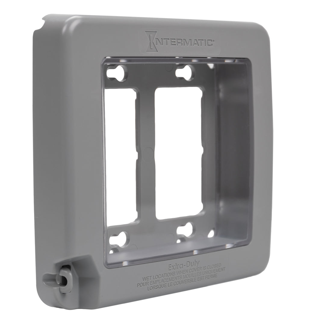 Intermatic WP7200G Weatherproof Cover, 2-Gang, Vertical/Horizontal, Gray Intermatic WP7200G