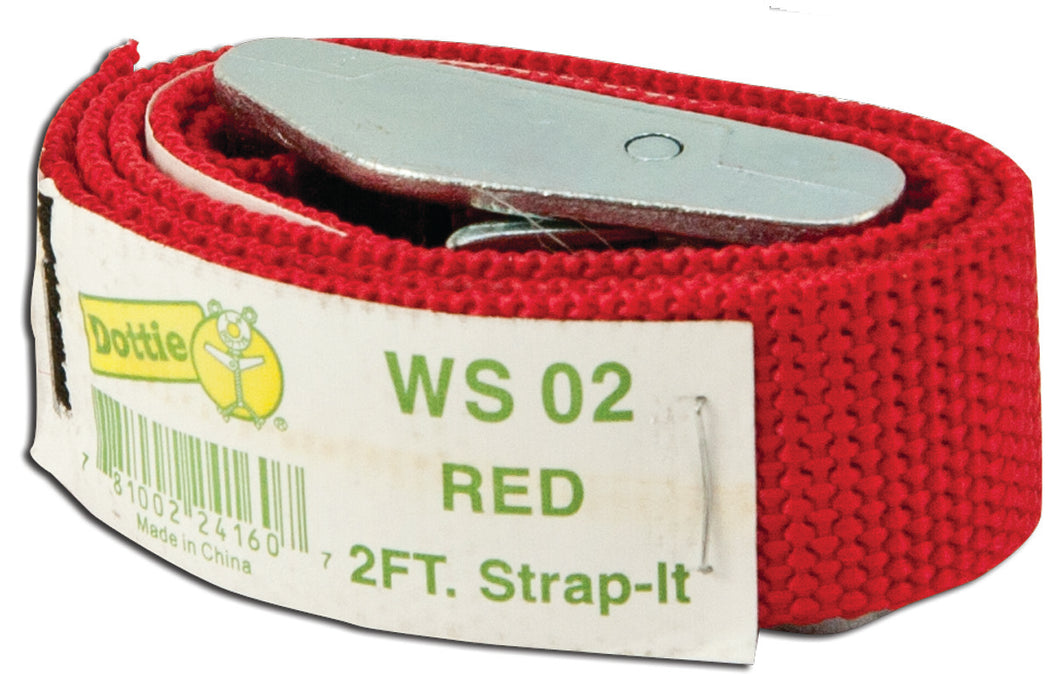 Dottie WS02 Web Strap w/ Buckle, Nylon, 2', Red Dottie WS02