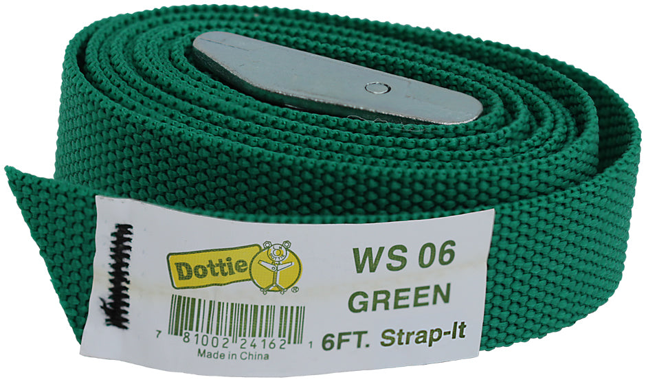 Dottie WS06 Web Strap w/ Buckle, Nylon, 6', Green Dottie WS06